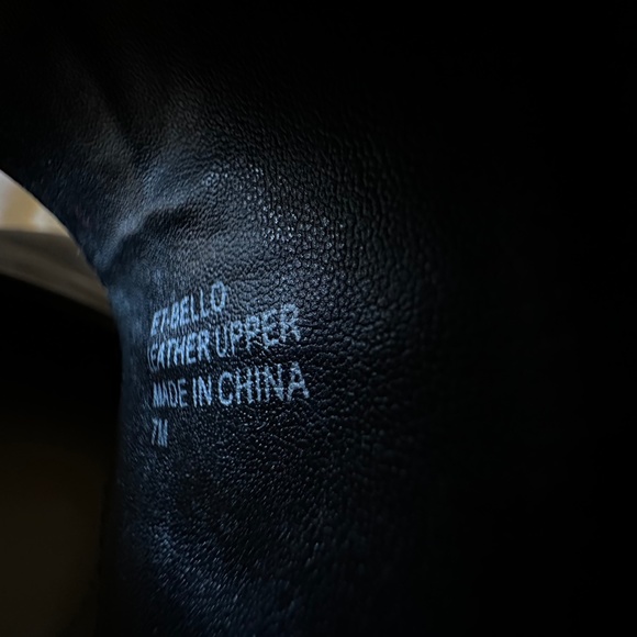 Black Leather Sling Back Heels with Animal Print Banding, Size 7 - Picture 10 of 12